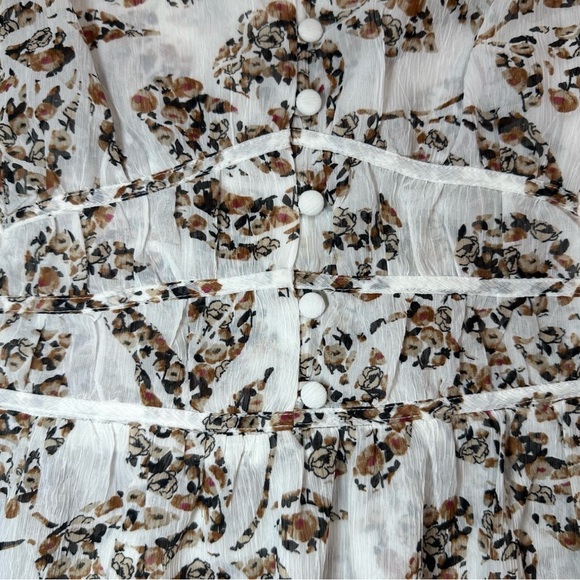 White House Black Market Brown and White Floral Sleeveless Midi Dress - Picture 6 of 7